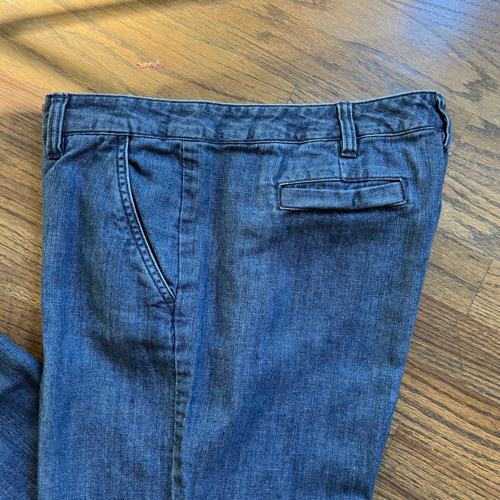 Lands' End wide leg slit pocket jeans size 8 - Picture 2 of 9